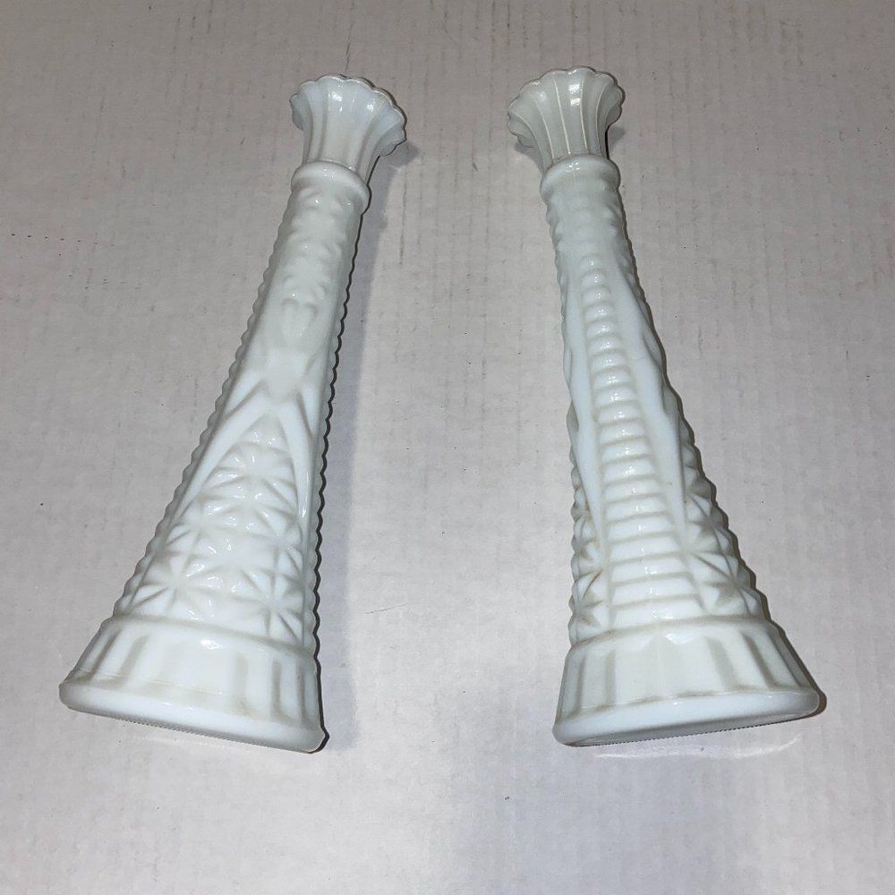 Vintage Milk Glass White Candlesticks